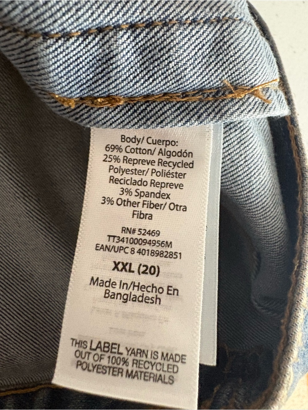 Time and Tru Denim Jacket Classic Fit Button Front Jean Jacket XXL GUC Plus Size - Picture 7 of 7